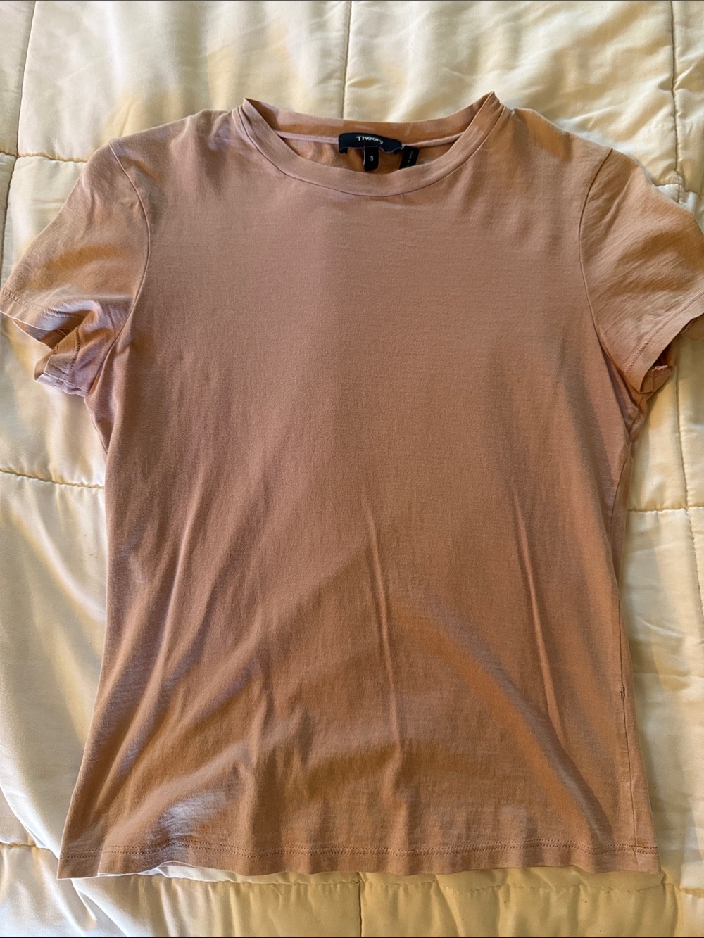 Theory Short Sleeve Crewneck Tee in Dusty Rose size small